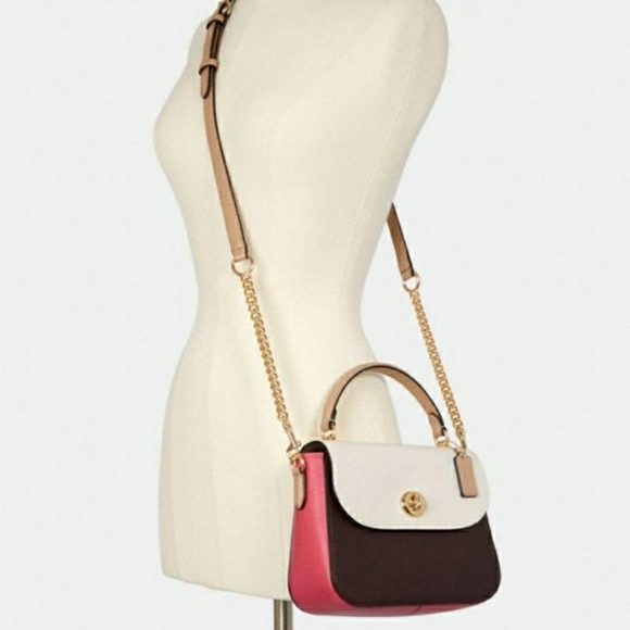 NWT Coach Leather Colorblock Satchel Crossbody - Picture 4 of 4